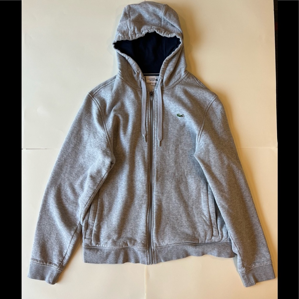 Men’s Lacoste Sport Light Grey Zip-Up Hoodie
